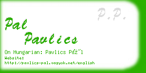 pal pavlics business card